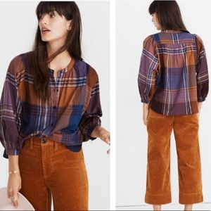 Madewell Plaid Pleasant Top